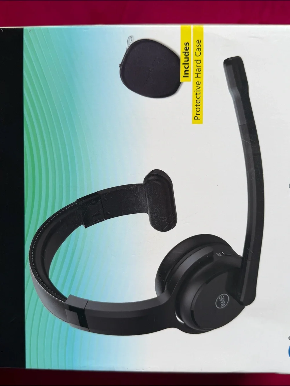 Black On-Ear Headset with Boom Microphone by